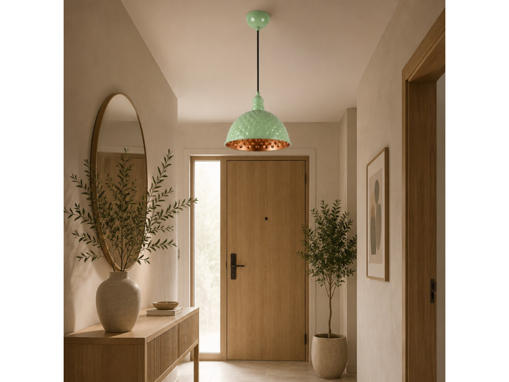 Lampada a sospensione in metallo "Echo" - 26 x 26 cm - Verde menta