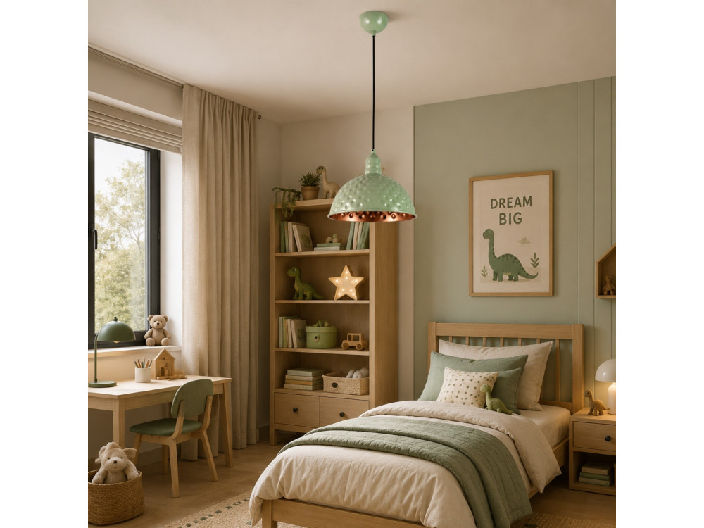 Lampada a sospensione in metallo "Echo" - 26 x 26 cm - Verde menta