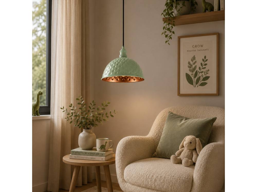 Lampada a sospensione in metallo "Echo" - 26 x 26 cm - Verde menta