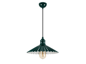 Lampada a sospensione in metallo "Plise" - 32 x 32 cm - Verde scuro