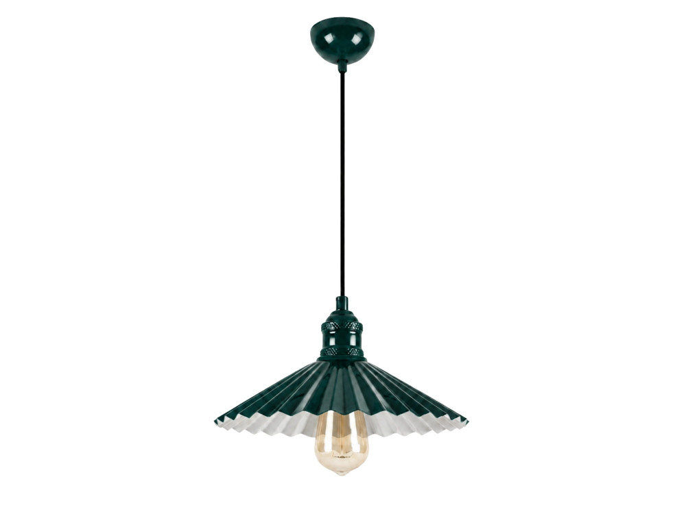 Lampada a sospensione in metallo "Plise" - 32 x 32 cm - Verde scuro