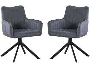 Set di 2 sedie in tessuto "Pharell" - 60 x 61 x 91 cm - Grigio
