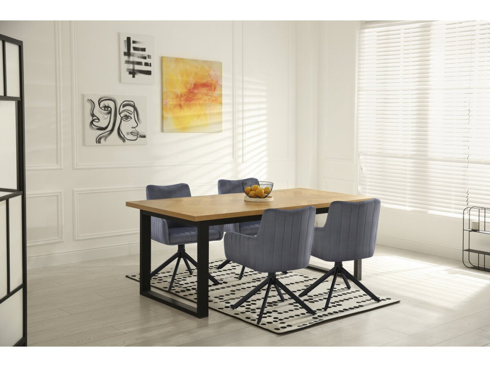 Set di 2 sedie in tessuto "Pharell" - 60 x 61 x 91 cm - Grigio