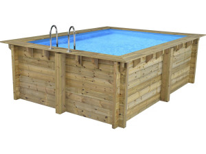 Piscina rettangolare in legno "Caimans 140" - 4,10 x 3,00 x 1,39 m