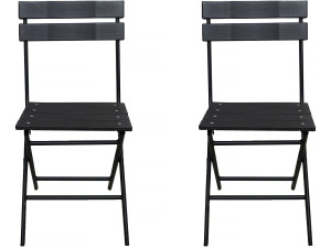 Set di 2 sedie da giardino pieghevoli in plastica "Tenerife" - Grigio antracite