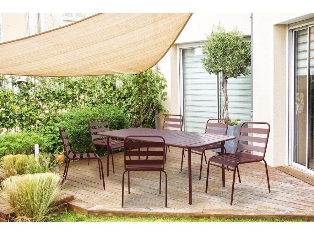 Tavolo da giardino in metallo Bilbao - 180 x 90 x 71 cm - Terracotta