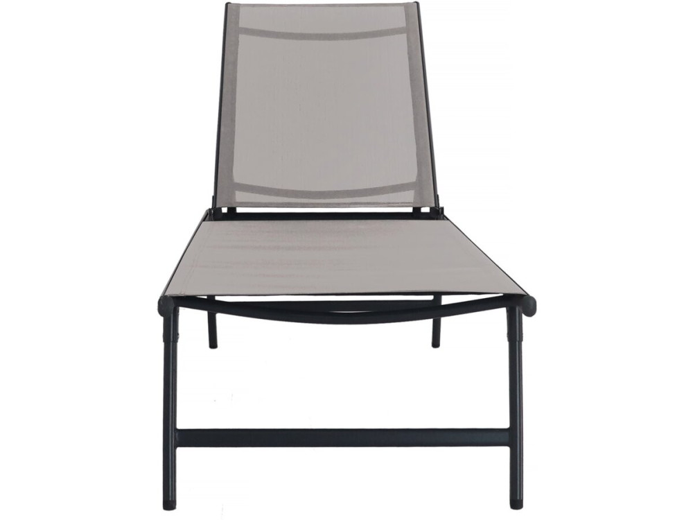 Set di 2 lettini prendisole in metallo "Sublima" - 180 x 54 x 104 cm - Tortora