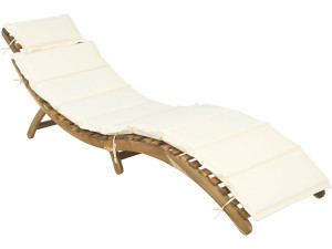 Lettino prendisole in legno con cuscini inclusi “Jakarta” - Beige
