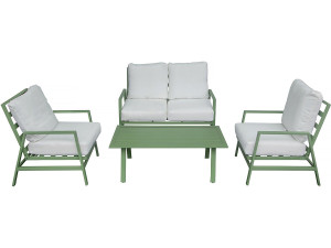 Set di mobili da giardino in metallo "Queens" - 4 posti - Verde
