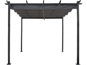 Pergola in alluminio con tettoia retrattile - 3 x 3 m - Grigio