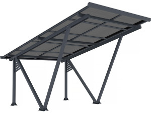 Ombrellone per posto auto coperto solare con pannelli fotovoltaici - 366 x 575 x 366 cm - Grigio - 4,1 kW