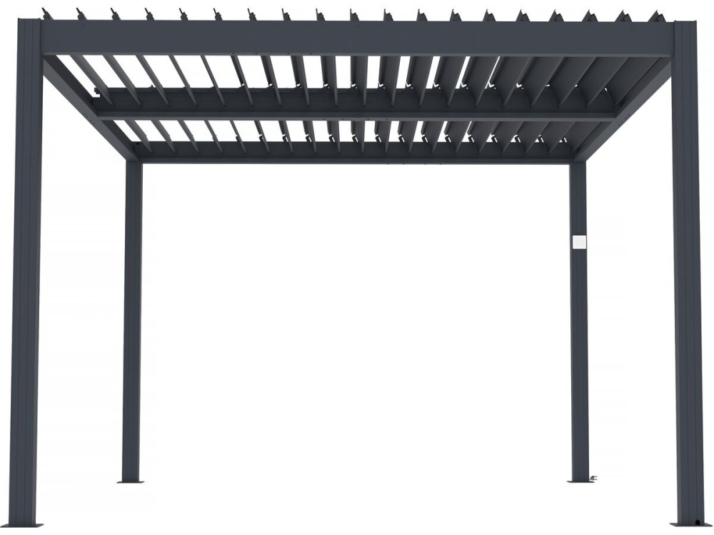 Pergola bioclimatica motorizzata a led "Windsor" in alluminio 3 x 4 - Grigio