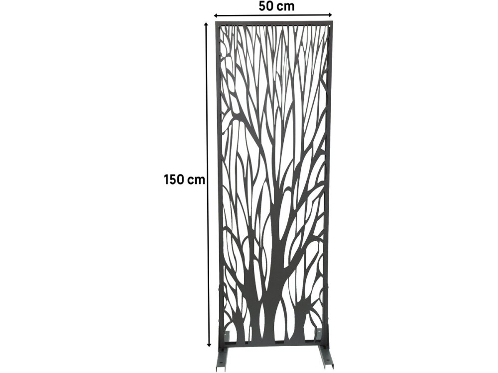 Recinzione metallica decorativa "Tree" 50 x 150 cm - Antracite
