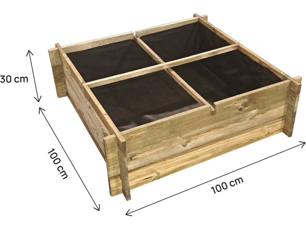 Orto in legno "Aroma" - 100 x 100 x 30 cm