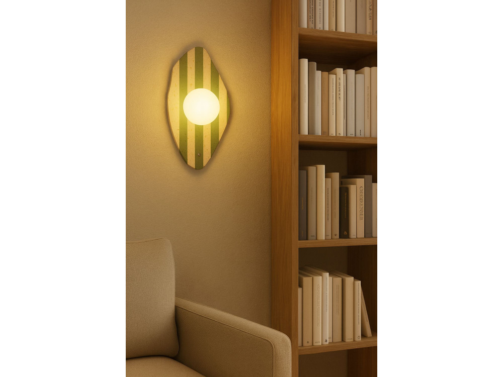 Applique in travertino "Espe" - Beige / Bianco / Verde