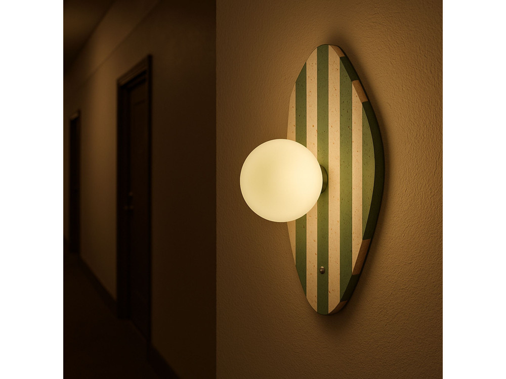 Applique in travertino "Espe" - Beige / Bianco / Verde