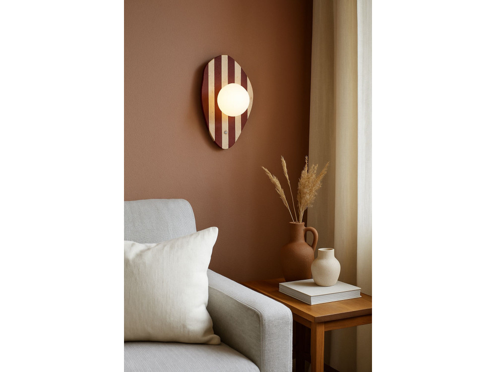 Applique in travertino "Push" - Beige / Bianco / Rosso