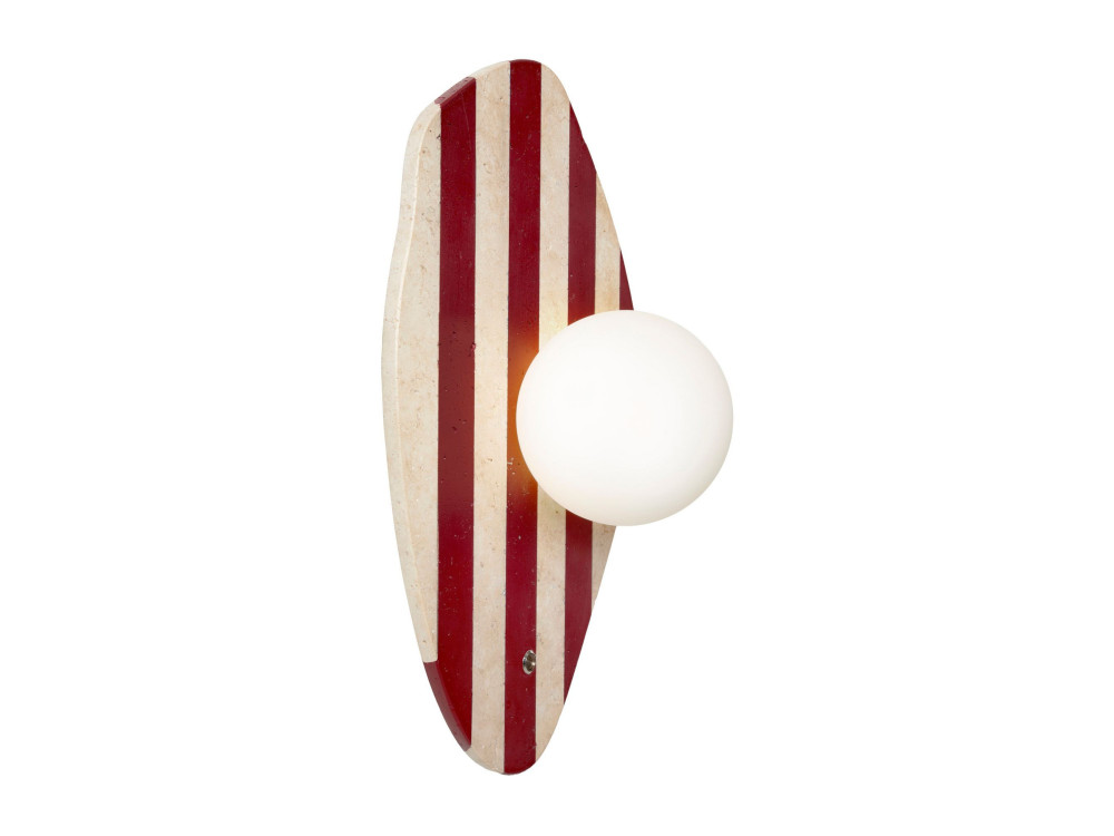 Applique in travertino "Push" - Beige / Bianco / Rosso