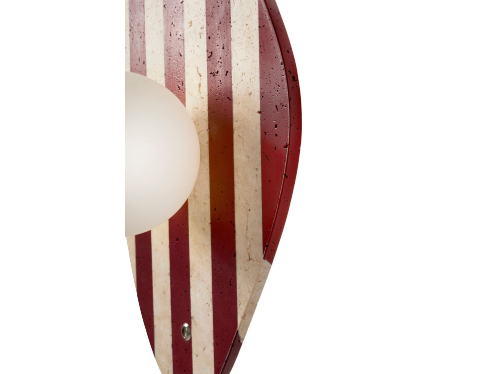 Applique in travertino "Push" - Beige / Bianco / Rosso