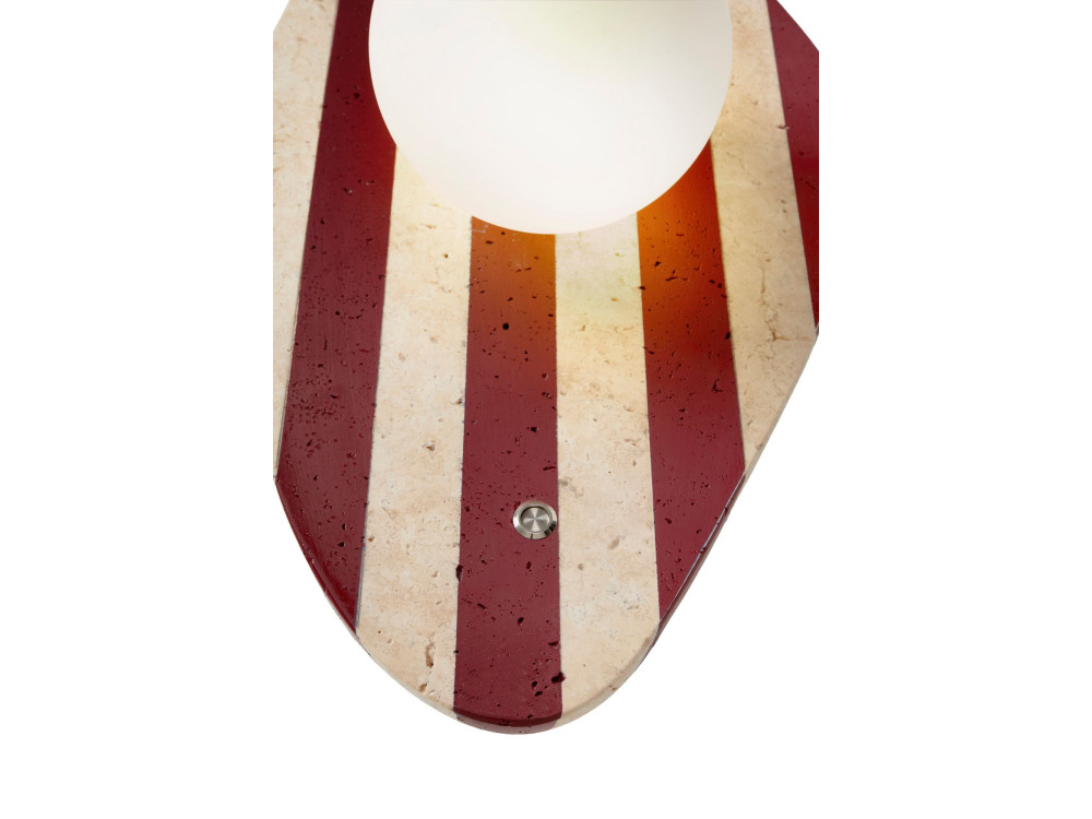 Applique in travertino "Push" - Beige / Bianco / Rosso