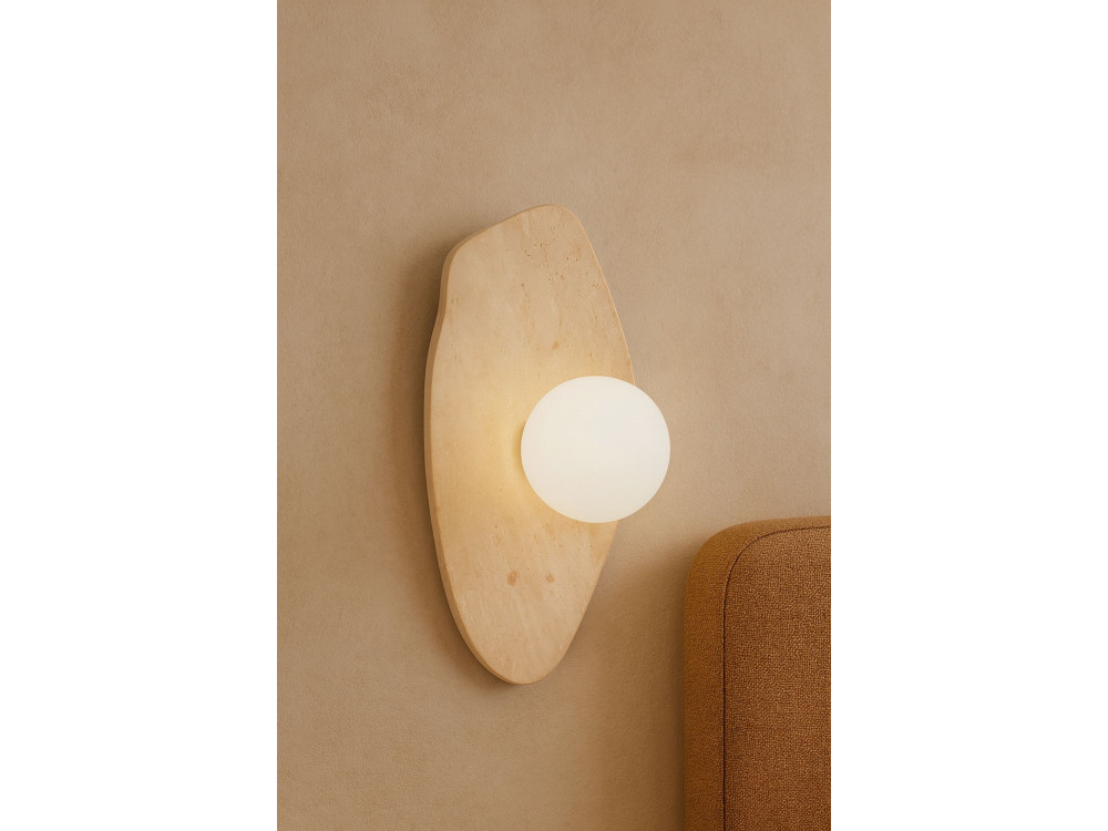 Applique in travertino "Busy" - Beige / Bianco