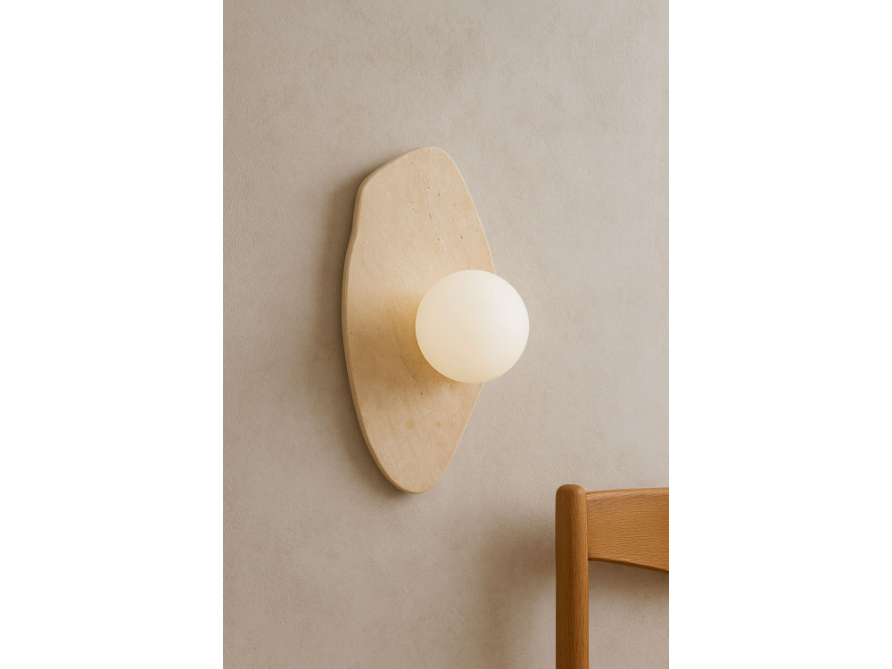 Applique in travertino "Busy" - Beige / Bianco