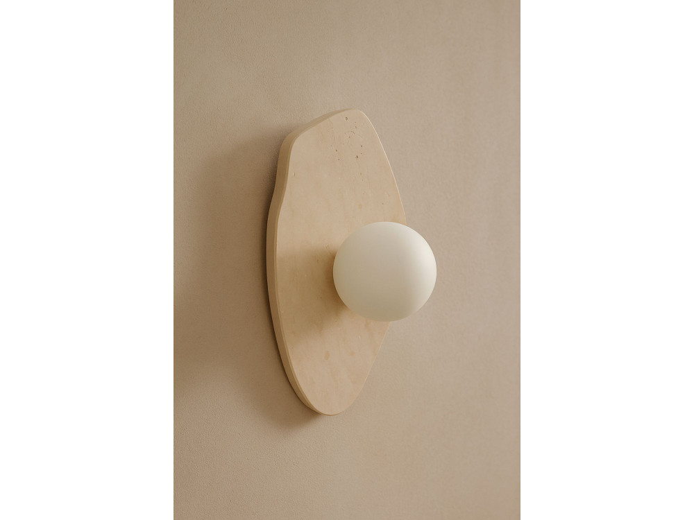 Applique in travertino "Busy" - Beige / Bianco