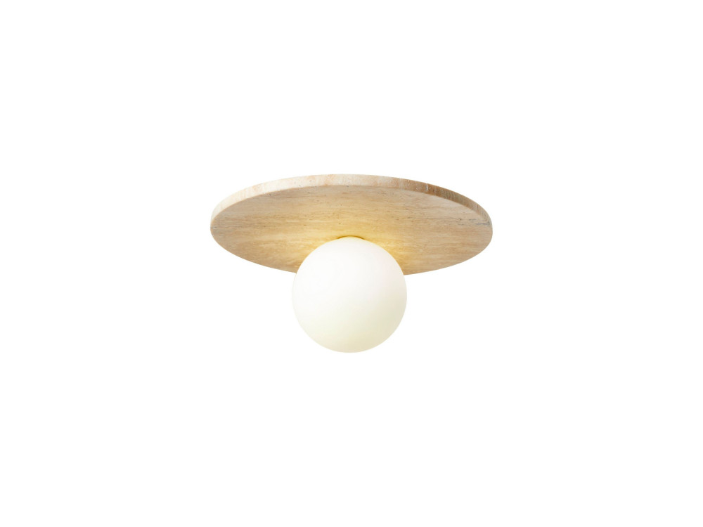 Lampada da soffitto in travertino "Tor-Tun" - Beige / Bianco