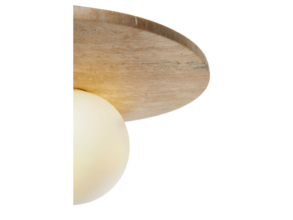 Lampada da soffitto in travertino "Tor-Tun" - Beige / Bianco
