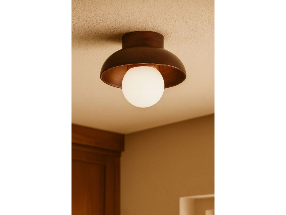 Lampada da soffitto in legno "Hand-T" - Noce / Bianco