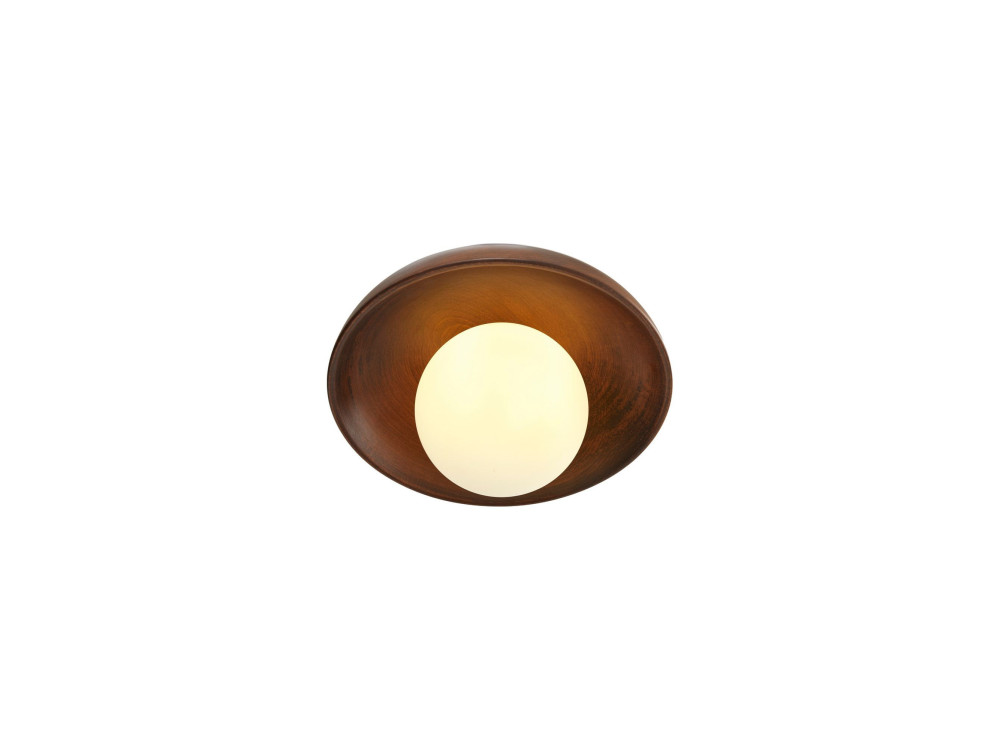 Lampada da soffitto in legno "Hand-T" - Noce / Bianco