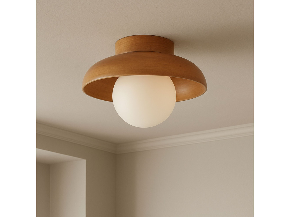 Lampada da soffitto in legno "Hant-T" - Rovere / Bianco