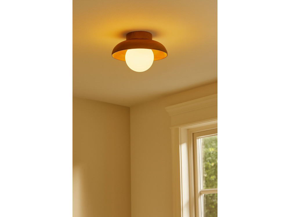 Lampada da soffitto in legno "Hant-T" - Rovere / Bianco