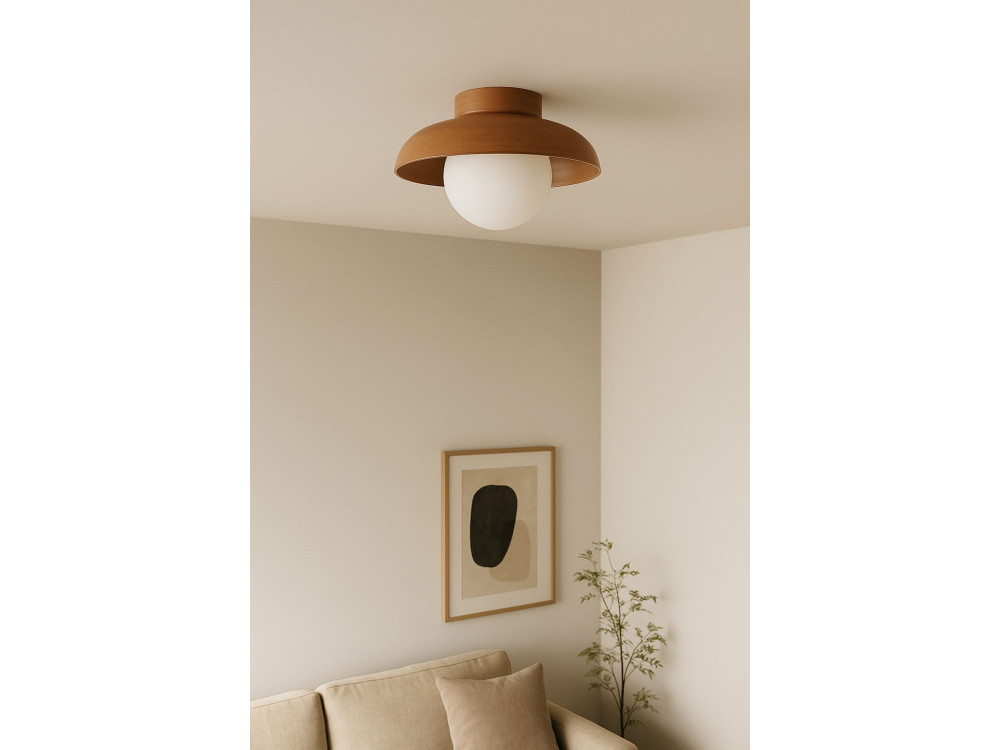 Lampada da soffitto in legno "Hant-T" - Rovere / Bianco
