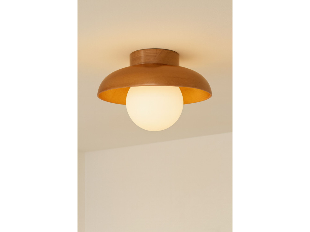 Lampada da soffitto in legno "Hant-T" - Rovere / Bianco