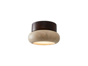 Lampada da soffitto in legno "Worm-S" - Noce / Beige