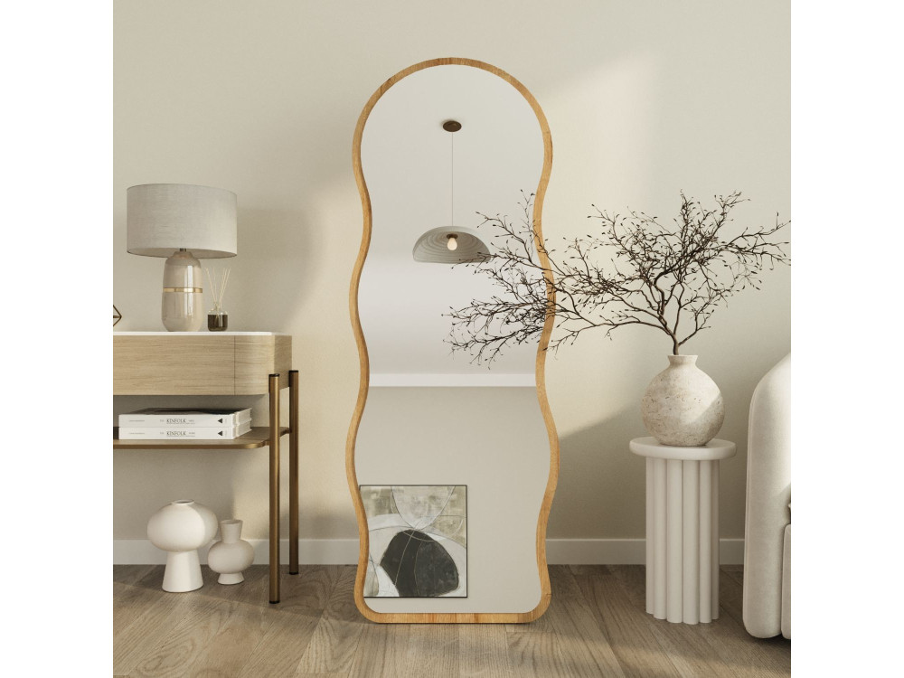 Specchio da terra in legno "Asial" - 50 x 160 x 2,2 cm - Rovere Saphir
