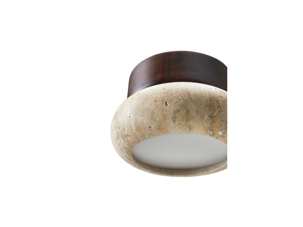 Lampada da soffitto in legno "Worm-S" - Noce / Beige