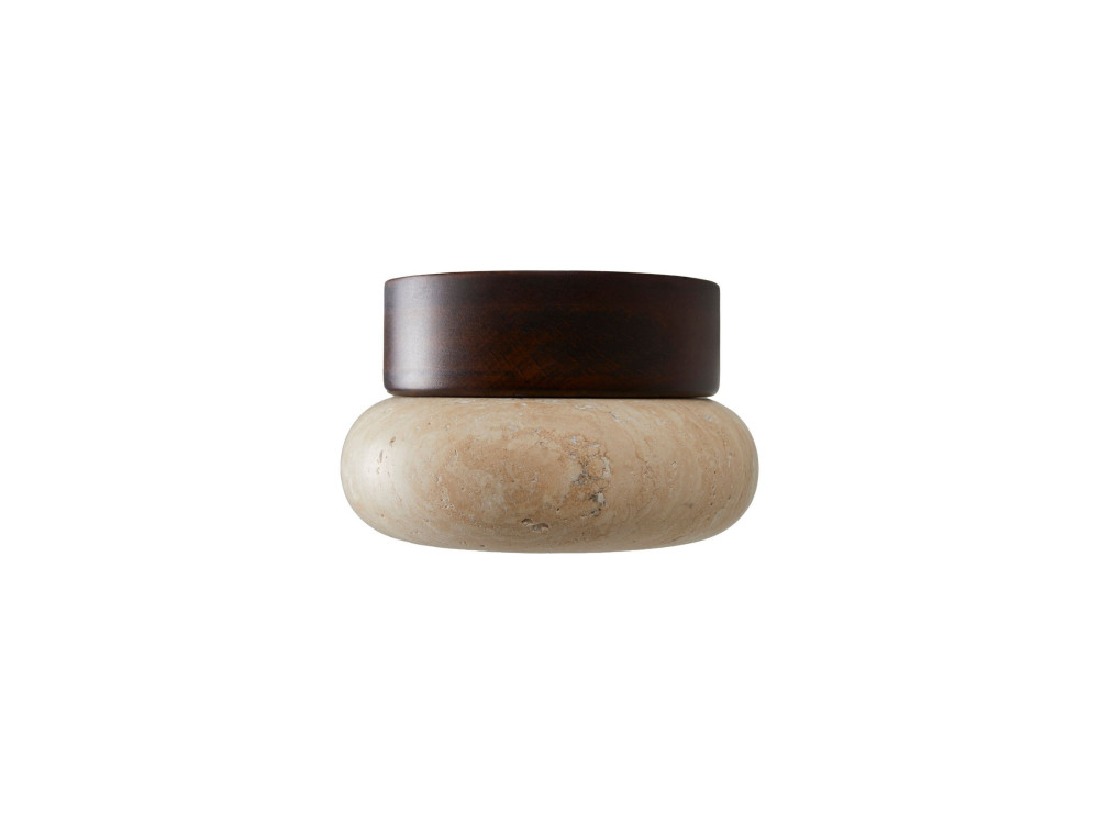 Lampada da soffitto in legno "Worm-S" - Noce / Beige