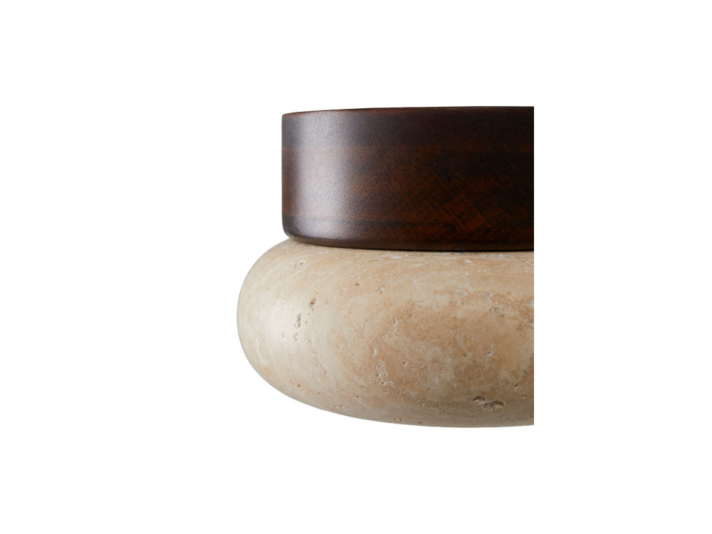 Lampada da soffitto in legno "Worm-S" - Noce / Beige
