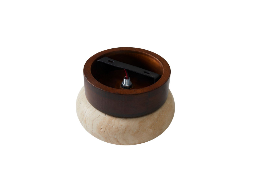 Lampada da soffitto in legno "Worm-S" - Noce / Beige