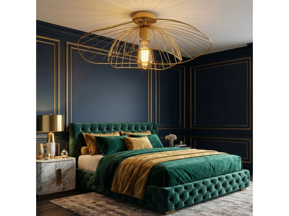 Lampada da soffitto in metallo "Mantar" - 52 x 52 cm - Dorata
