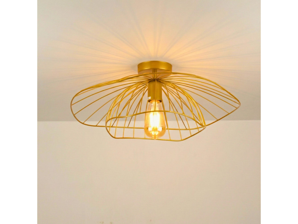 Lampada da soffitto in metallo "Mantar" - 52 x 52 cm - Dorata