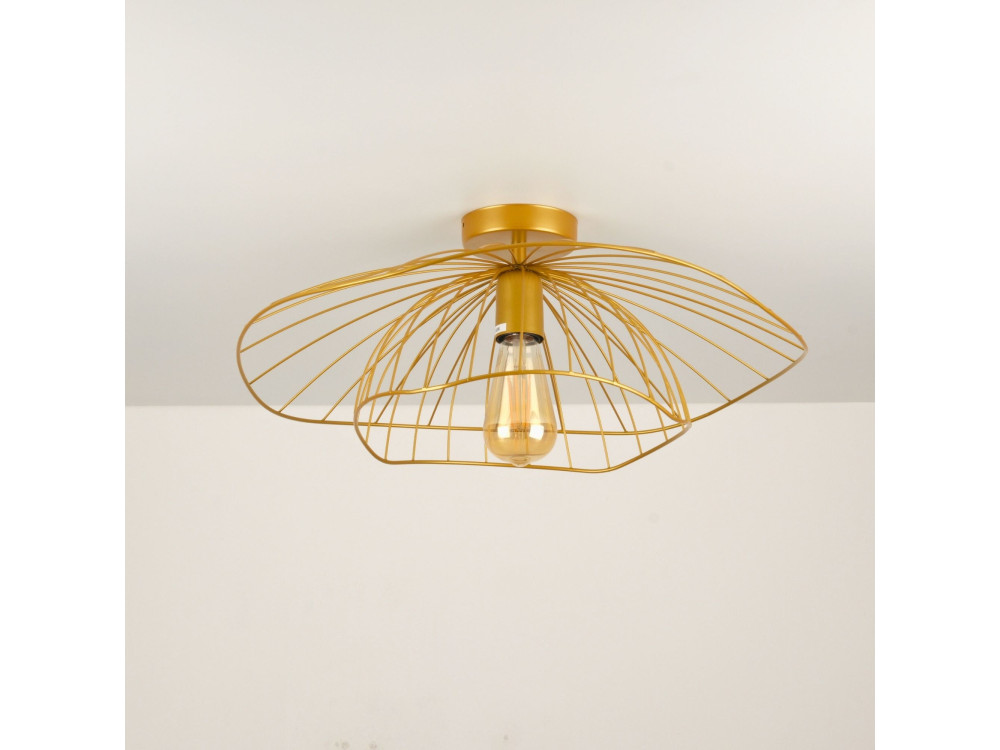 Lampada da soffitto in metallo "Mantar" - 52 x 52 cm - Dorata