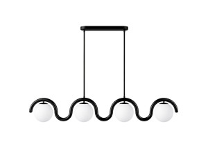 Lampadario in metallo "GEDIK-20443" - 110 x 17 cm - Nero