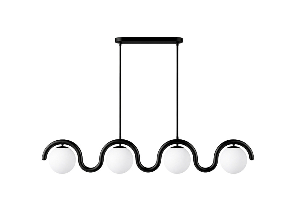 Lampadario in metallo "GEDIK-20443" - 110 x 17 cm - Nero