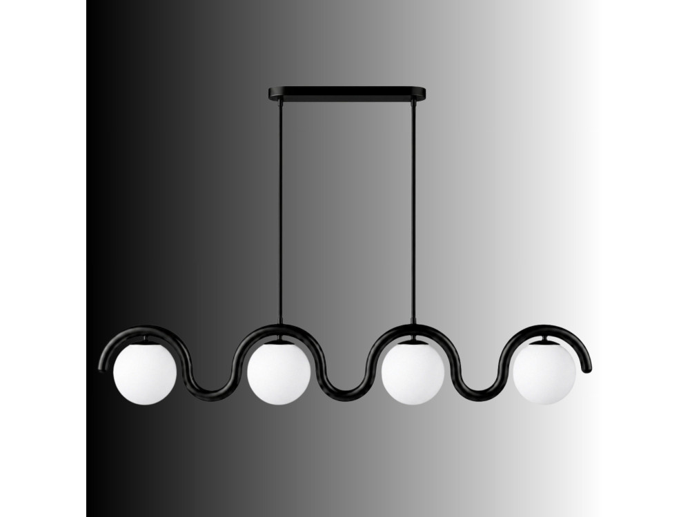 Lampadario in metallo "GEDIK-20443" - 110 x 17 cm - Nero