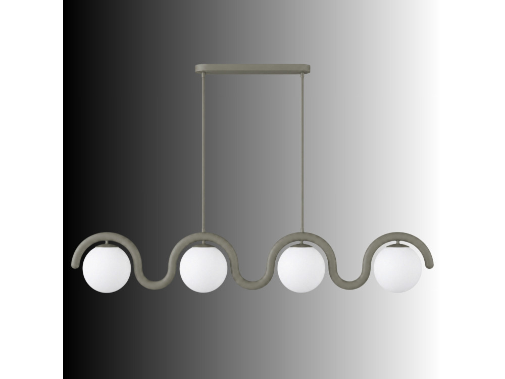 Lampadario in metallo "GEDIK-20443" - 110 x 17 cm - Grigio