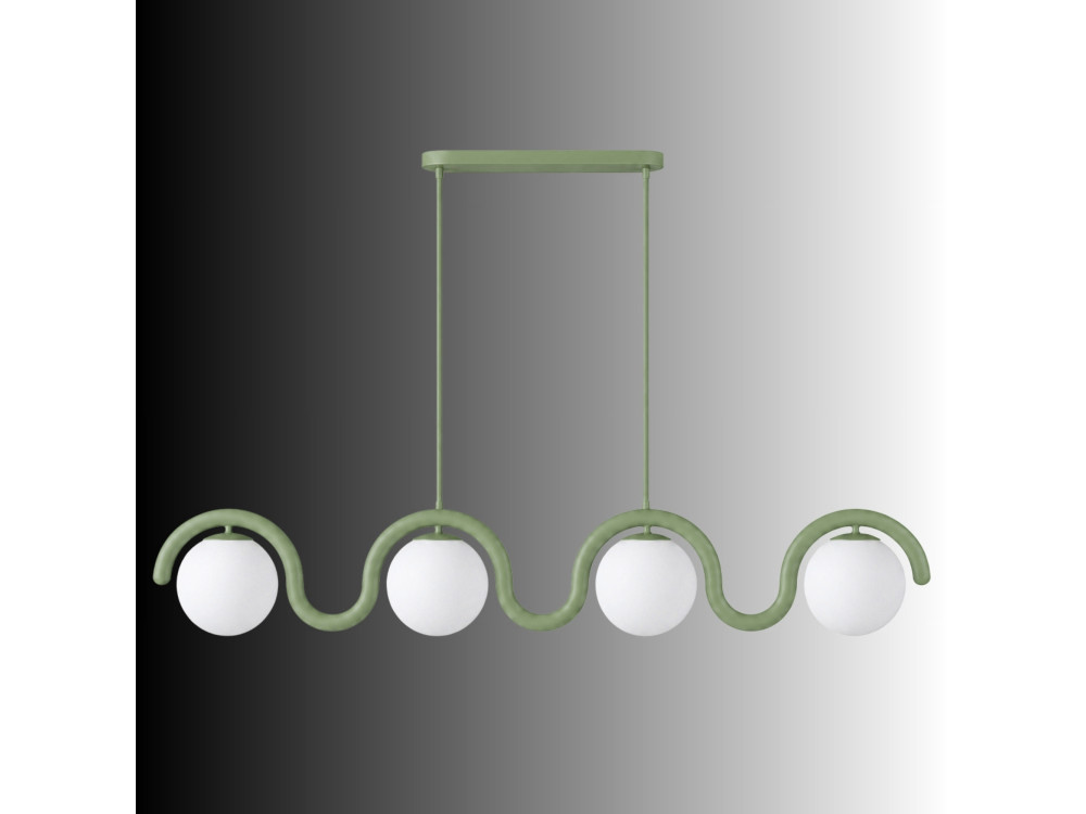 Lampadario in metallo "GEDIK-20443" - 110 x 17 cm - Verde