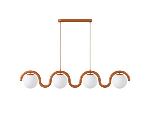 Lampadario in metallo "GEDIK-20443" - 110 x 17 cm - Marrone / Arancione